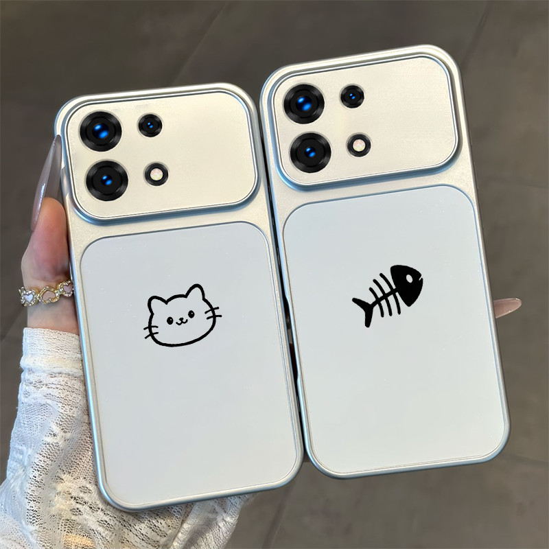 PBZZ สําหรับ infinix note 30 40 50 60 4g 30 40 50 60 pro 5g โทรศัพท์กรณีความวิตกกังวล Softcase ซิลิโคนกันกระแทกใหม่ออกแบบความงามคู่น่ารักการ์ตูนแมว DSCYGT1