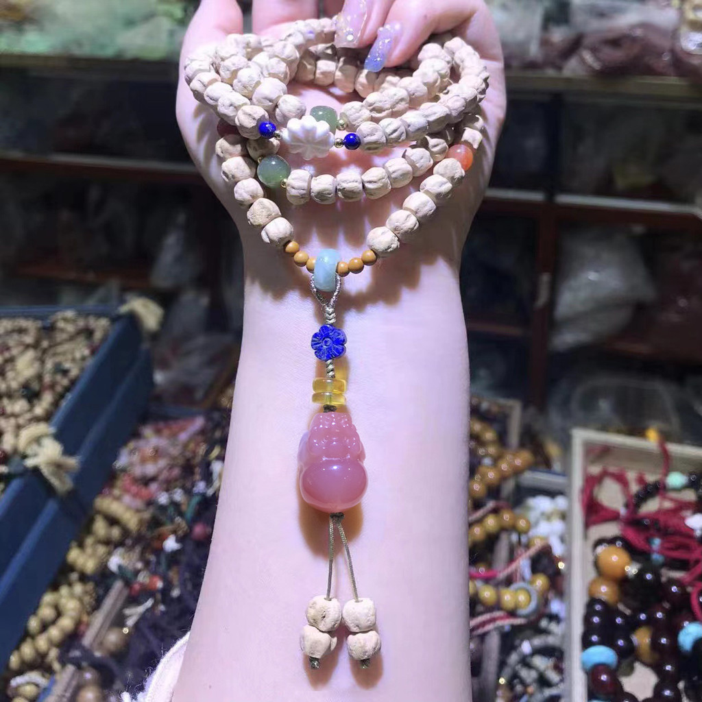 ธรรมชาติ Passion Seed Cypress Seed สร้อยข้อมือสร้อยข้อมือเสื้อกันหนาวสร้อยคอ Wenwan แผ่นเล่นพระพุทธร