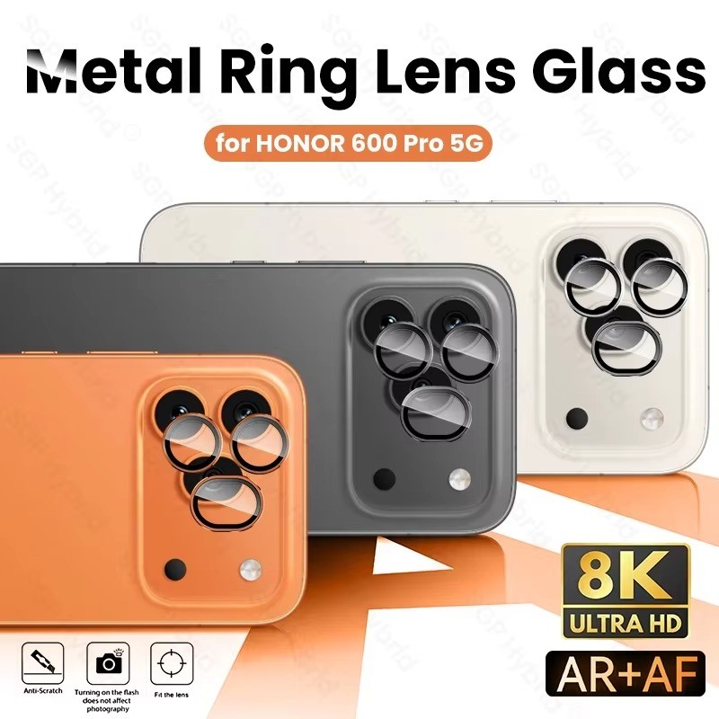 สําหรับ Honor 600 Pro โทรศัพท์กล้องด้านหลังสําหรับ Honor 600Pro Honor600Pro อลูมิเนียมเลนส์กล้องแหวนฝาครอบเลนส์กระจกนิรภัย