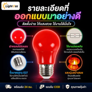หลอดปิงปอง LED 5W ขั้วE27 หลอดไฟปิงปอง หลอดไฟ LED Light หลอดไฟสี