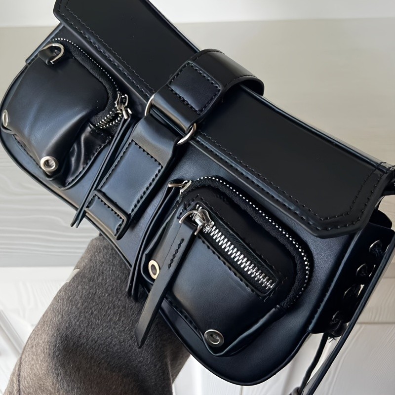 Texture Babe Handbag, Niche Design Biker Bag, Shoulder/Underarm Bag