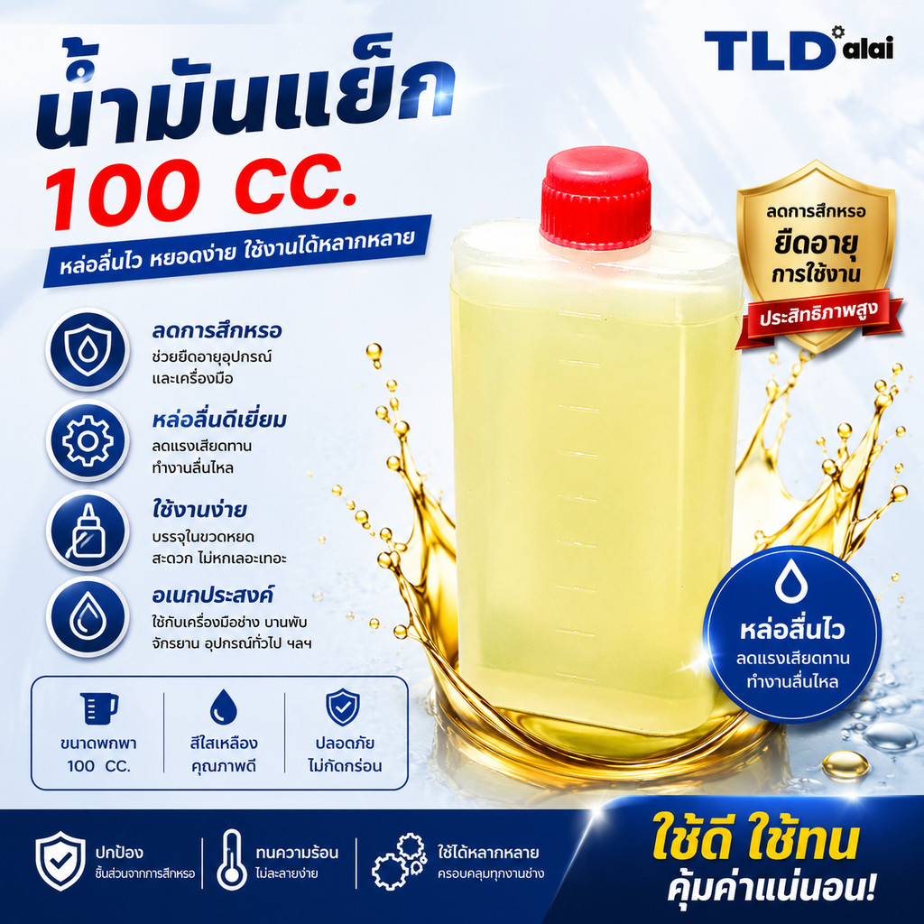 (1ขวด) น้ำมันแย๊ก น้ำมันหล่อลื่นเครื่องแย๊ก ขนาด100cc น้ำมันใส่เครื่องสกัด น้ำยาหล่อลื่น ลดการสึกหลอ