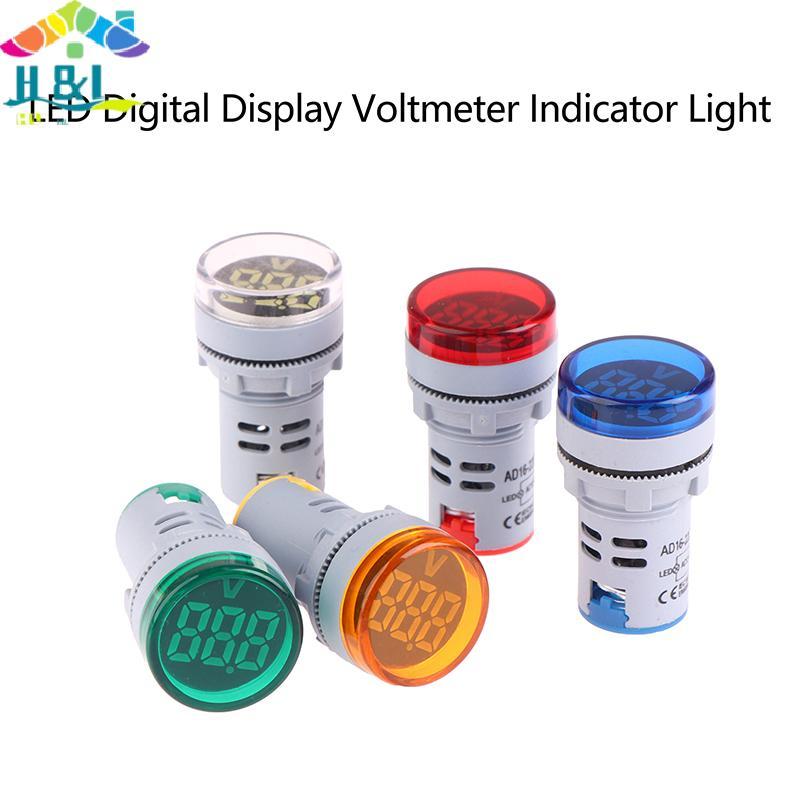 H&L 22MM AD16-22DSV Mini Voltage Meter LED Digital Display Voltmeter Indicator Signal Light/Pilot La