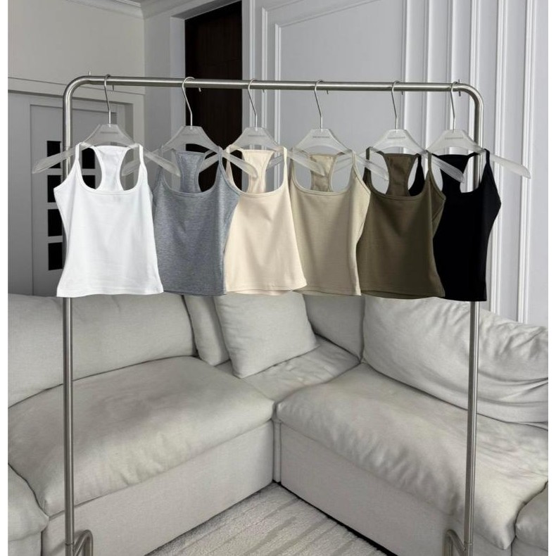PT408 เสื้อกล้ามแต่งคว้านหลังปักโลโก้ญ PROMTHONG