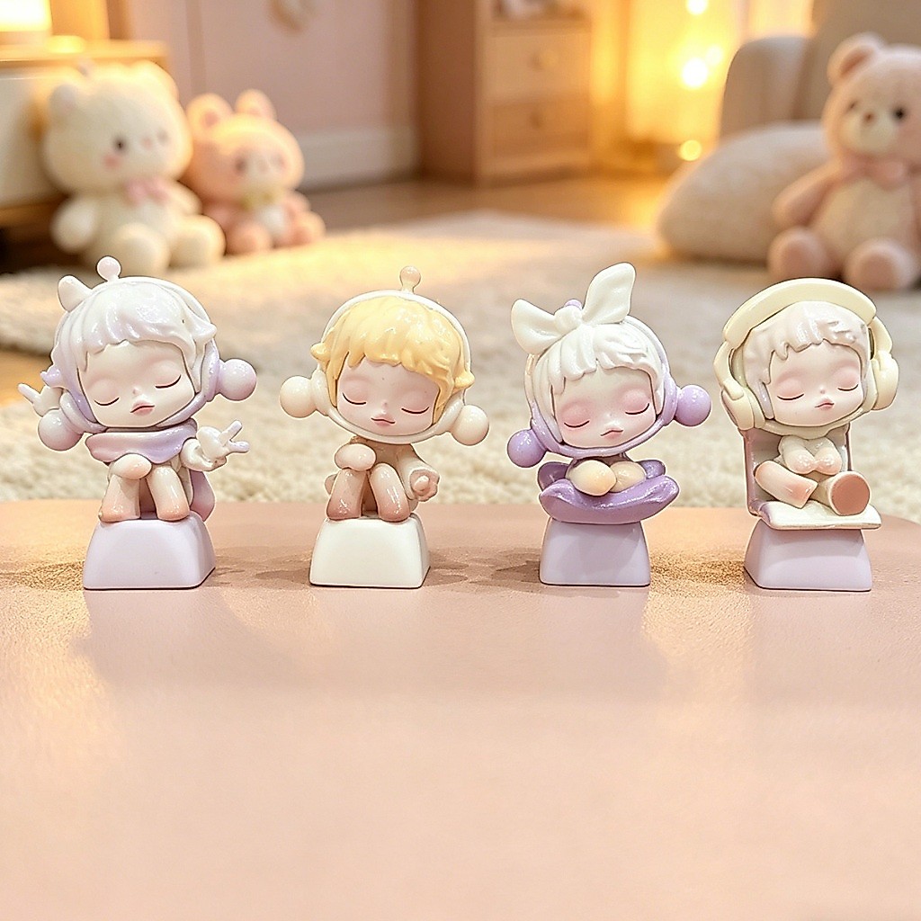 คีย์แคป Artisan Skullpanda 3D น่ารัก คัสตอมคีย์บอร์ดกลไก อุปกรณ์เล่นเกม PC ของขวัญสุดคาวาอี้
