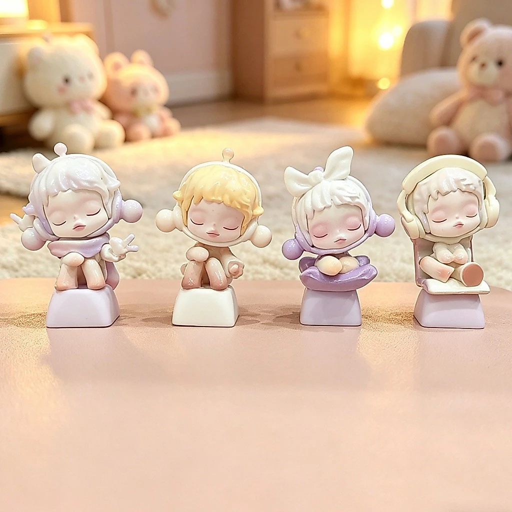 คีย์แคป Artisan Skullpanda 3D น่ารัก คัสตอมคีย์บอร์ดกลไก อุปกรณ์เล่นเกม PC ของขวัญสุดคาวาอี้