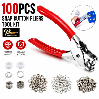 100 Set Snap Button Pliersn tools Set with storage box Metal Snap Button With Fastener Pliers