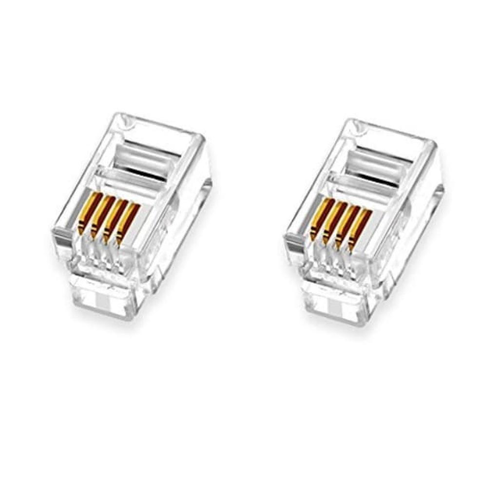 RJ9 RJ10 RJ22 Telp Connector Line RJ 9 RJ 10 RJ 22 4PIN 4P4C ปริมาณ 100 ชิ้น
