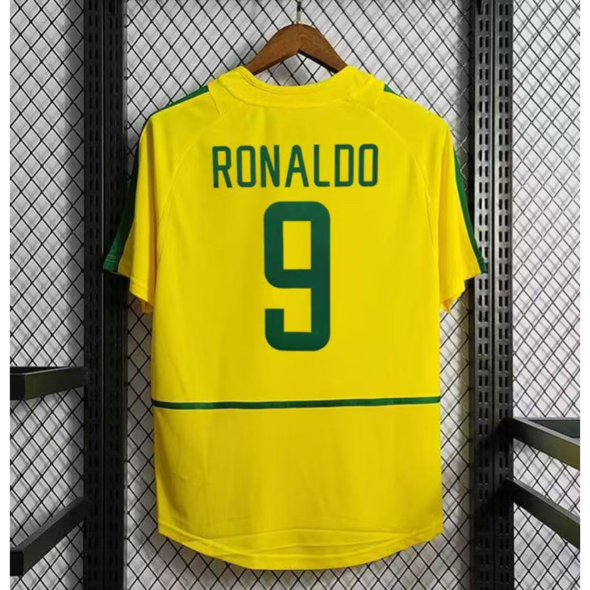 Top quality 2002 RONALDO Brazil home retro sports jersey High quality shirts  S-2XL
