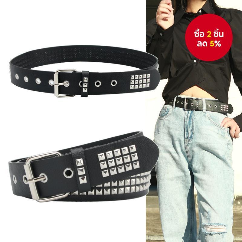 มีสไตล์ Y2K Punk เข็มขัดเอว – โซ่โกธิคแบบปรับได้พร้อมกระดุมโลหะสําหรับ Rock & ชุดลําลอง