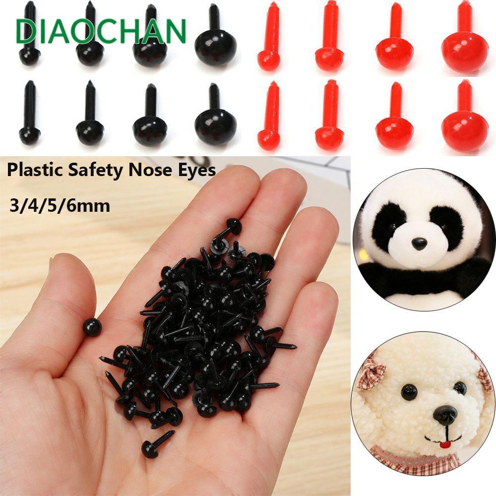 Diachath จมูกพลาสติก ทรงวงรี เพื่อความปลอดภัย DIY สําหรับสัตว์เลี้ยง สุนัข 100 ชิ้น ต่อถุง