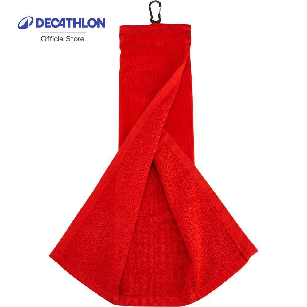Decathlon Tri-Fold Golf Towel Inesis ผ้าขนหนูเช็ดอุปกรณ์กอล์ฟ รุ่น Tri-Fold- Red