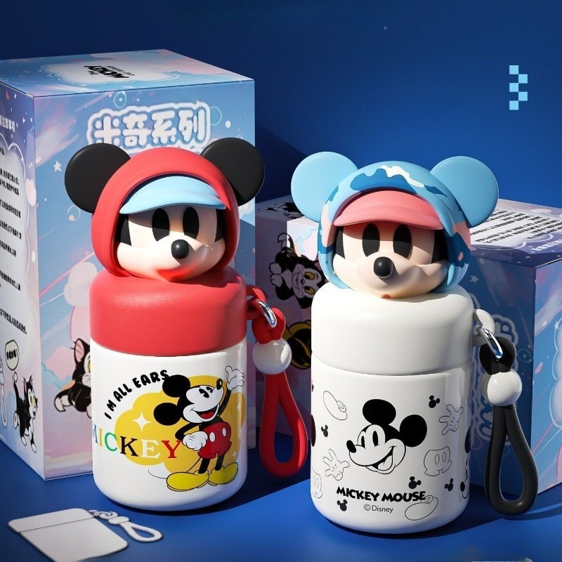 ✨Mickey Mouse 200ML กระบอกน้ำเก็บอุณหภูมิ สแตนเลส 316 หัวตุ๊กตาการ์ตูน แบบพกพา ขนาดเล็ก สำหรับเด็กและนักเรียน ไม่รั่ว เก็บความร้อนและความเย็นได้นาน