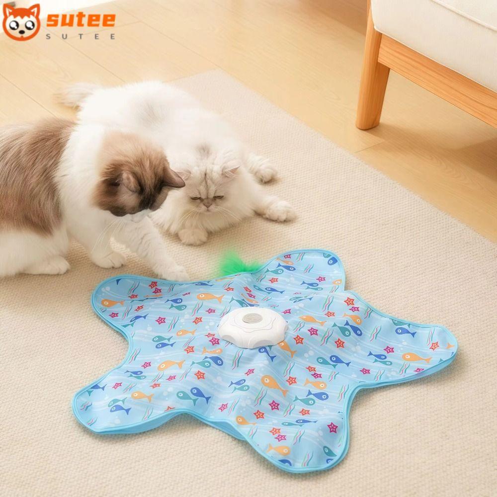 SOTEE ของเล่นแมวแบบโต้ตอบ, พร้อมเมาส์ Squeaky Interactive ซ่อนและค้นหาแมวของเล่น, ต้านทานกัดปลาดาวบรรเทาความเบื่อหน่ายสัตว์เลี้ยง Self-entertainment ของเล่น