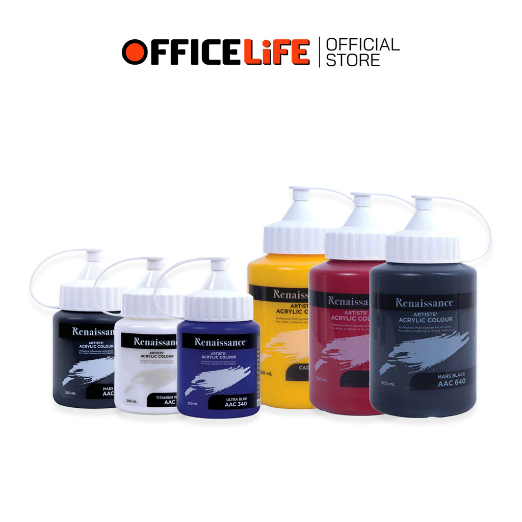 Renaissance (เรนาซองซ์) สีอะคริลิค ปริมาณ 250/ 500 ML ( 1 ขวด )