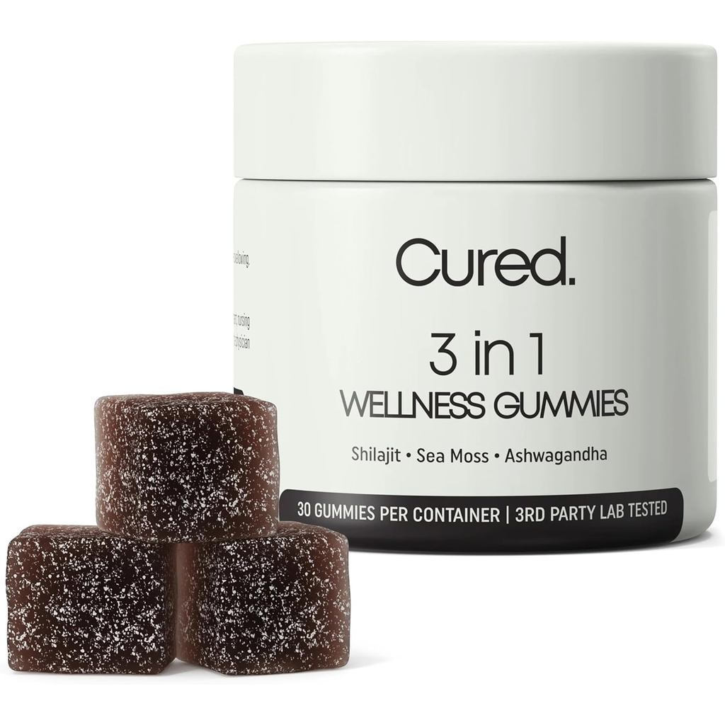 AllRound Restore Triple Ingredient Wellness Gummies, Shilajit Sea Moss Ashwagandha Honey Complex For