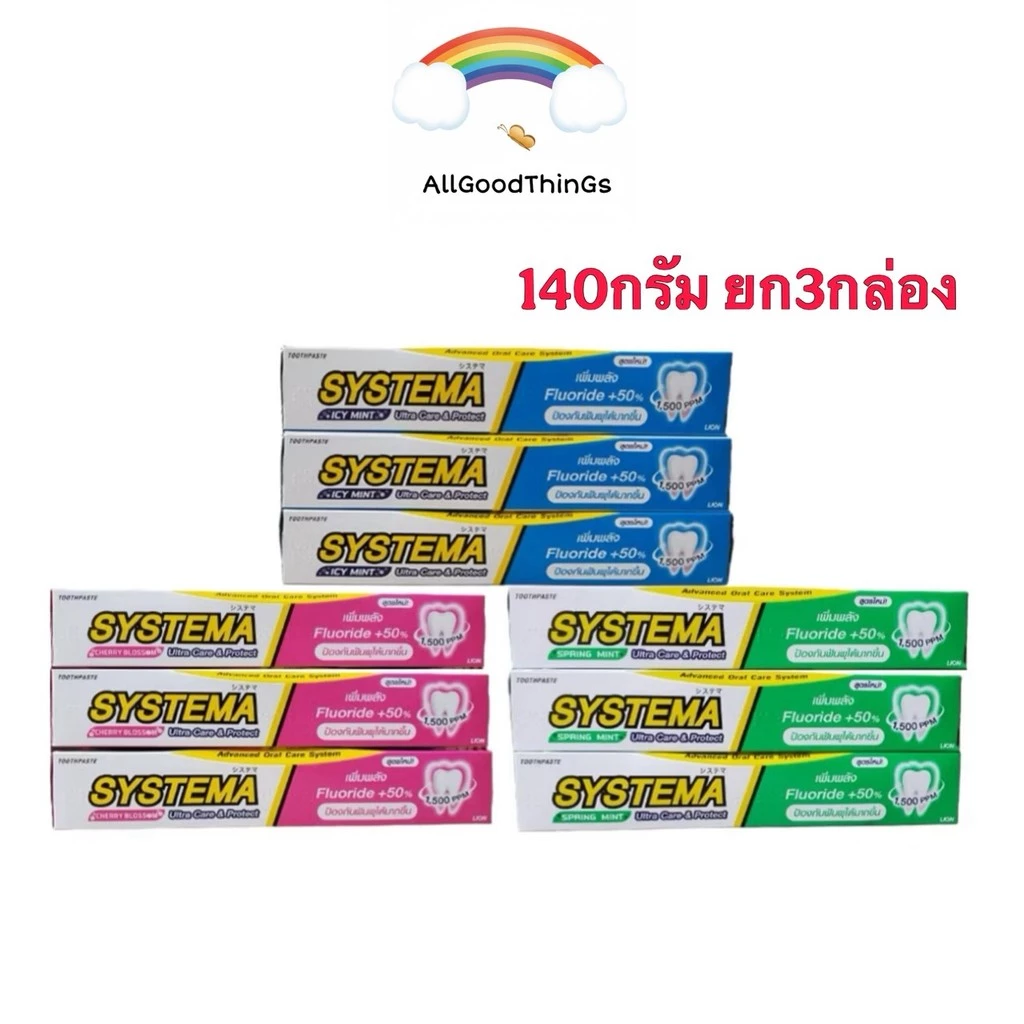 ( 3 กล่อง ) SYSTEMA ยาสีฟัน ซิสเท็มมา อัลตร้า แคร์ & โพรเทคท์ ขนาด 140 กรัม