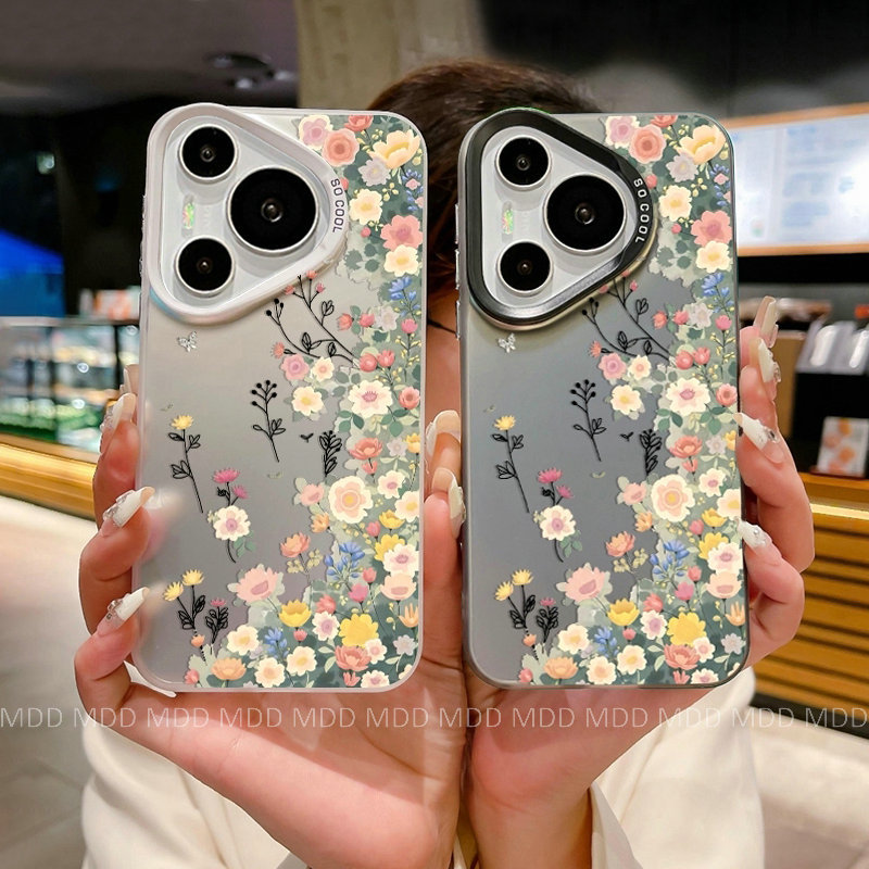 IMD กันแผ่นดินไหว ดอกไม้ เคส For VIVO Y28 Y15S Y15A Y10 Y01 Y15C Y91 Y1S Y39 Y95 Y91i Y51 Y31 2020 2