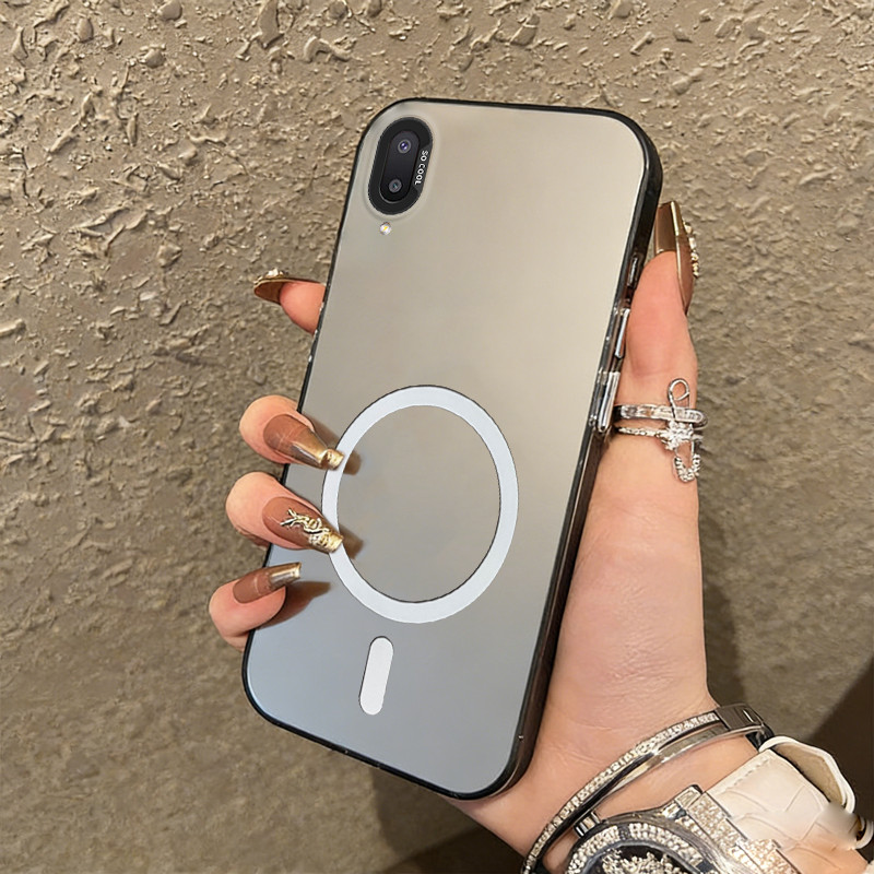 เคสสําหรับ Samsung A02 M02 เคสโทรศัพท์เคสแข็งกันกระแทกดีไซน์ใหม่ความงามแม่เหล็กฝ้าสําหรับเด็กผู้หญิงน่ารักสีดํา CYBS1