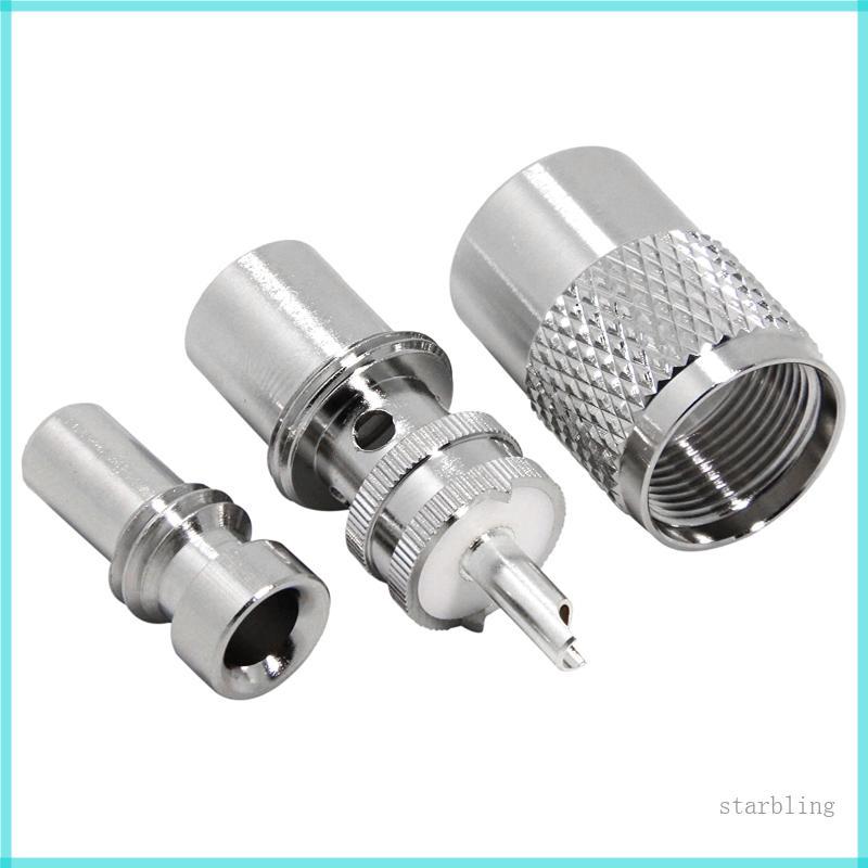 Connector UHF Male Plug PL259 Solder RG8X RG59 RG8 Cable Silver Color