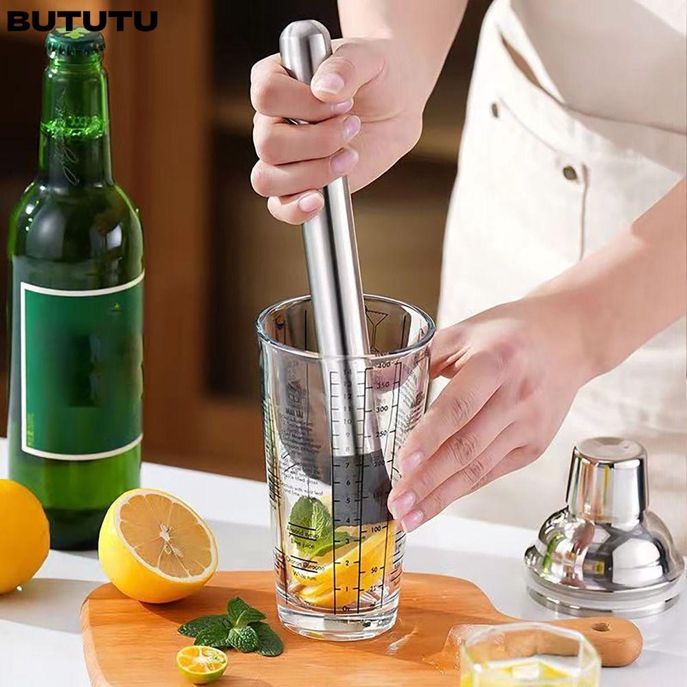 BUTU ค้อนทุบมะนาวกด, Mash Juice Stick สแตนเลส Ice Didi บด, Multifunctional Didi Popsicle Bar เครื่องมือ Popsicle Smash Batter สําหรับ DIY ผลไม้ดื่ม