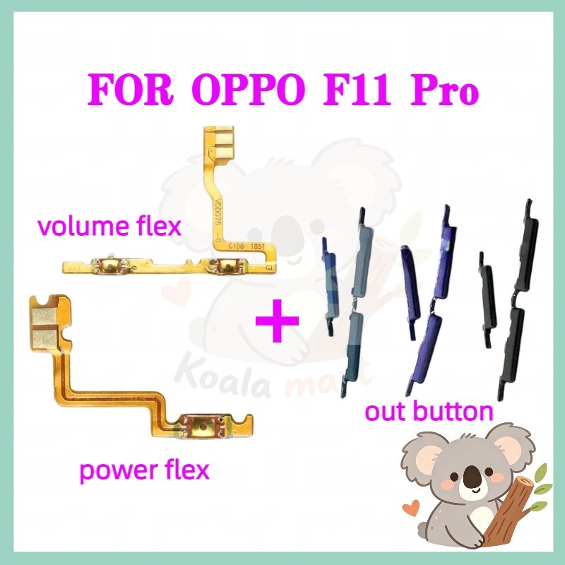 สําหรับ OPPO F11 Pro โทรศัพท์สวิทช์ Key Power On Off Volume up down ปุ่มด้านข้างปุ่ม Flex เปลี่ยน