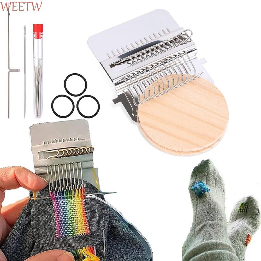WEEKW เครื่องชั่งขนาดเล็ก|เครื่องมือโลหะมินิทอ|พกพาง่าย DIY Handcrafts กรอบไม้เครื่องทอผ้าขนาดเล็กในครัวเรือน