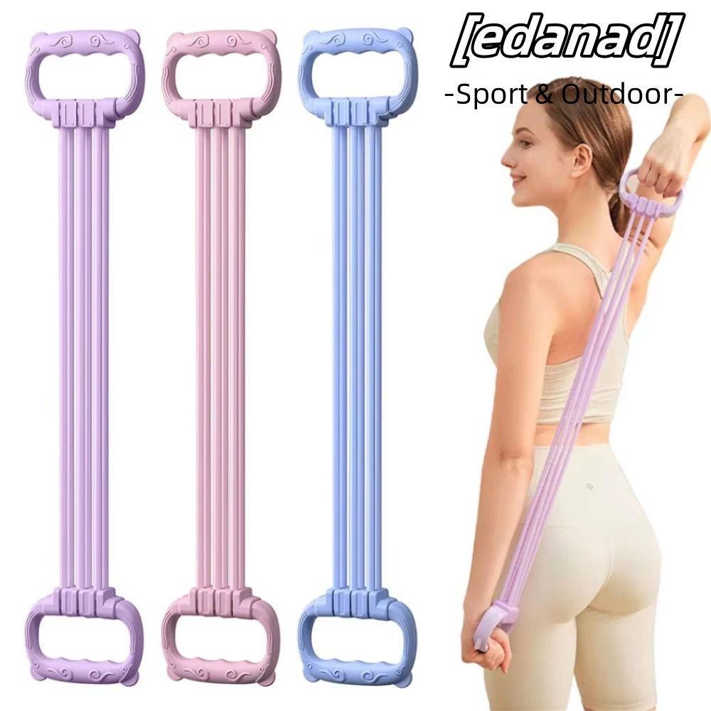 วงโยคะ EDANAD, 15-90 LbsASdjustable Elastic Resistance Bands, Female 8-shaped Back Stretching Pilates Strap Fitness Training