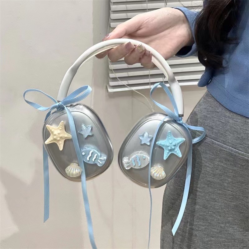 โปร่งใสโปร่งใสเหมาะสําหรับเคสป้องกัน Apple Airpods Max เคสหูฟัง Apple ดาวเคสใส