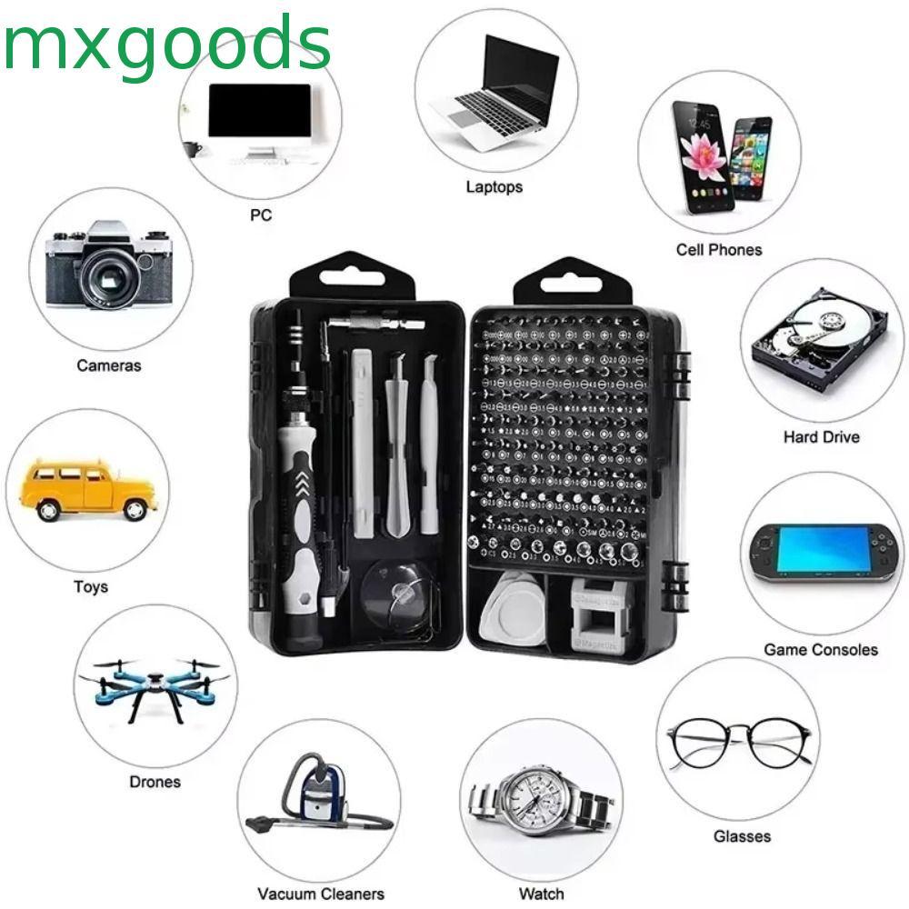 MXGOODS 115 ใน หนึ่งชุดไขควงชุดไขควงชุดไขควงความแม่นยําแม่เหล็กฉนวนกันลื่นถอดประกอบ 115 ใน 1 เครื่อง
