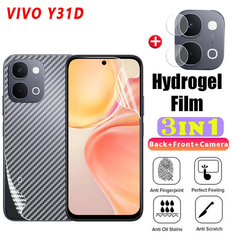 สําหรับ VIVO Y31D Pro 4G 5G 2026 Hydrogel ฟิล์มนุ่มป้องกันหน้าจอกล้องเลนส์ฝาครอบแก้วใสสําหรับ VIVOY31DPro Y31DPro VIVOY31D ป้องกันกลับฟิล์ม