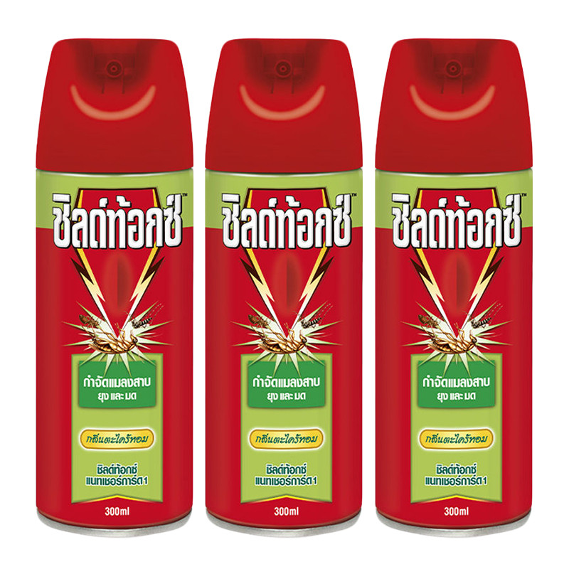 ชิลด์ท้อกซ์ ตะไคร้หอม มด แมลงสาบ 300 มล. x 3 (SHIELDTOX Naturgard Citronella All Insect 300 ml x 3)