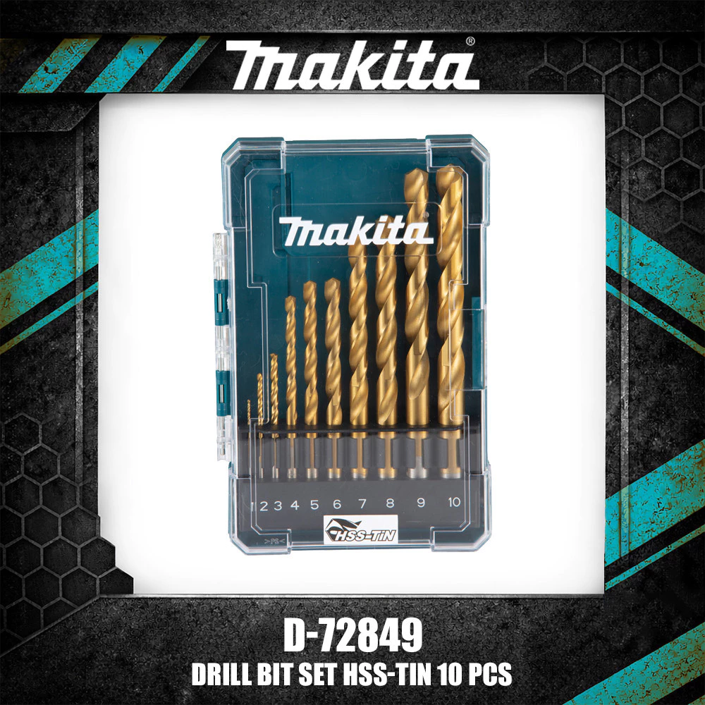 Makita D-72849 ดอกสว่าน HSS TIN ชุด Eco 10 ชิ้น