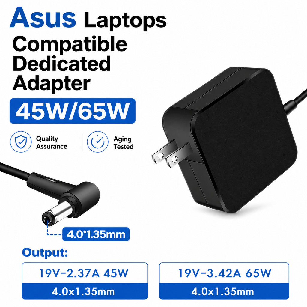 Replacement Asus 65W 45W Power Charger 4.0×1.35mm Round Pin for VivoBook Flip 14 15 17 Notebook Series