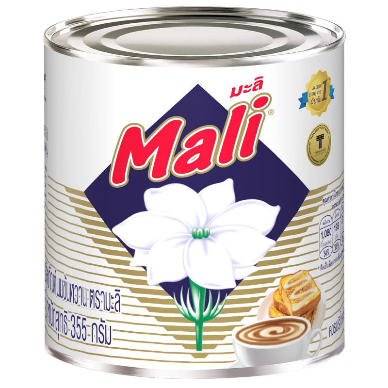 มะลินมข้นหวาน 355กรัม Mali Sweetened Condensed Milk 355g. [หมายเลขบาร์โค้ด 8850151961116 ]
