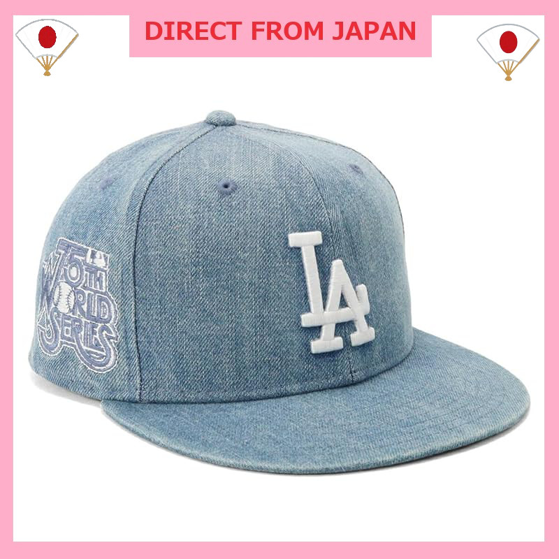 New Era 59FIFTY Side Patch MLB Denim Cap - LA & NY Wash Denim
