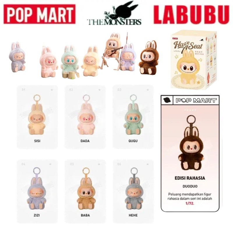 POP MART THE MONSTERS Labubu v2 Have a Seat Vinyl Plush Blind Box ของเล่นมือถือ