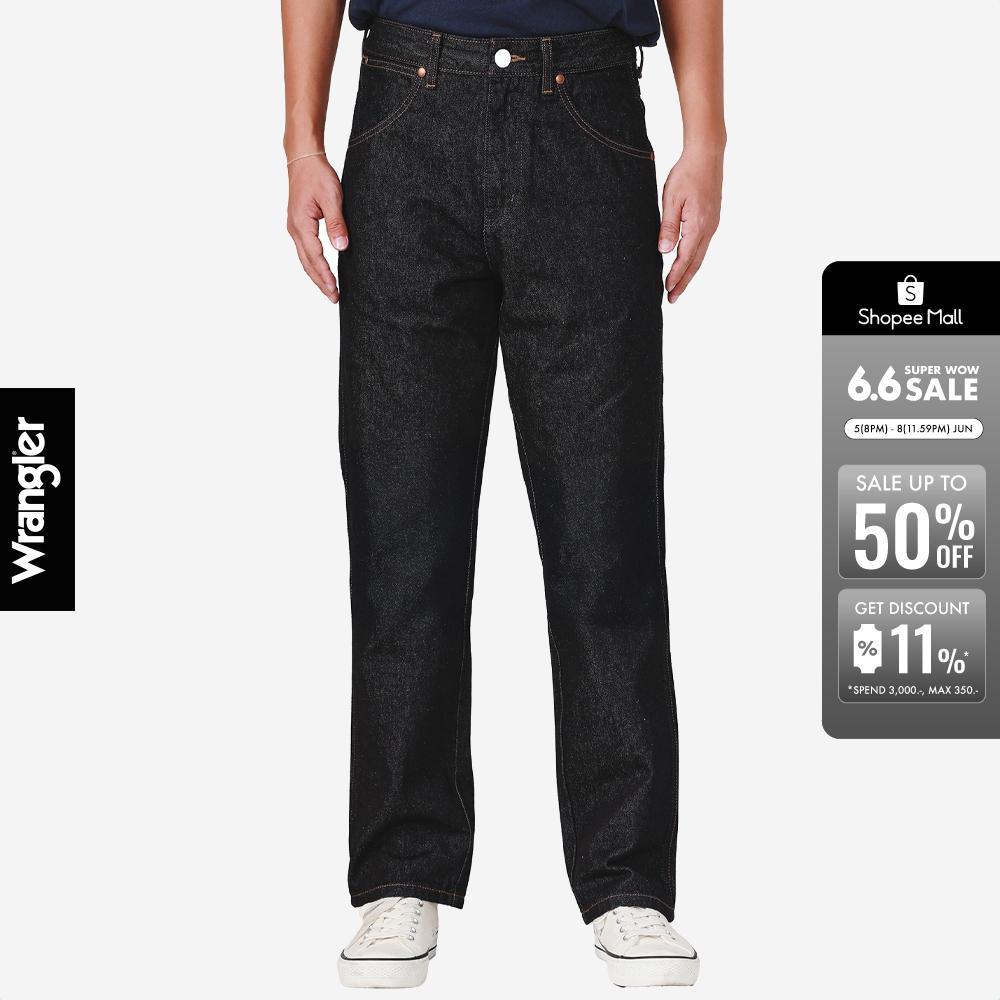 WRANGLER กางเกงยีนส์ผู้ชาย เอวกลาง ทรงตรง รุ่น WR F125MMWZF01 สียีนส์เข้ม