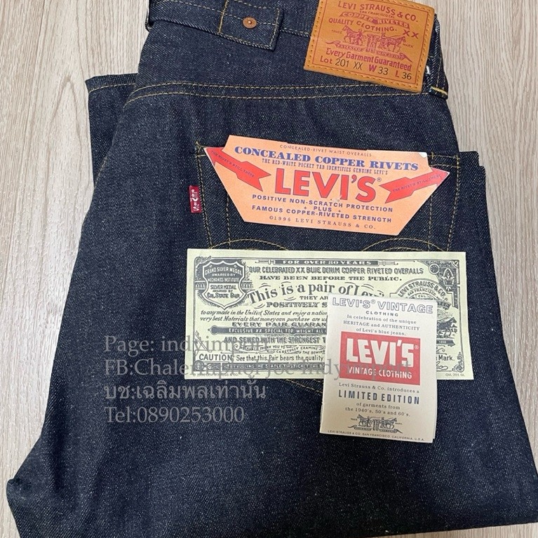 Levis201 XX bigE LVC1937 Size33x36made in usa (deadstock)