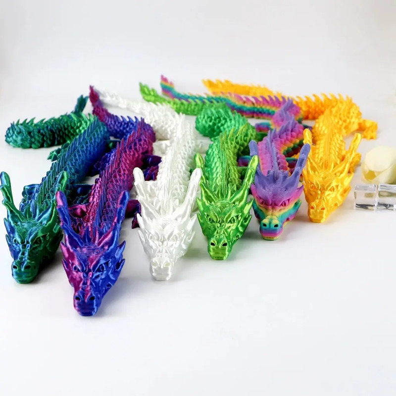 พรีเมี่ยม Eco PLA 3D พิมพ์ Dragon Figurine ยืดหยุ่น Movable Joint ความเครียด Fidget ของเล่นตกแต่งโต๊ะสําหรับนักเรียนพนักงานออฟฟิศ