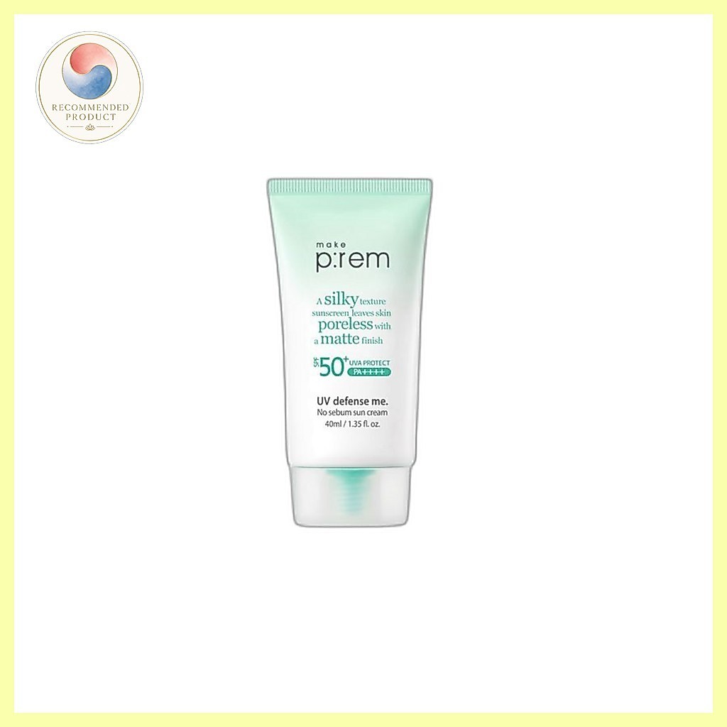 [make p:rem] UV Defense Me No Sebum Sun Cream SPF50+ PA++++, 40ml, 1 ชิ้น / ครีมกันแดดเกาหลี SPF50 b
