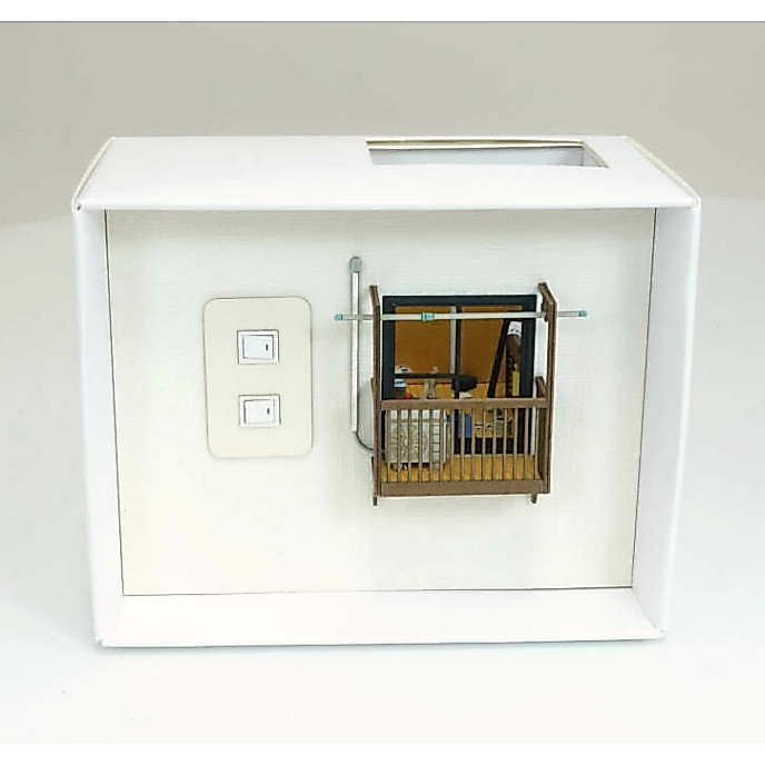 Sankei MP10-02 Kobito Balcony Mozu Miniatuart Paper Craft Kit Non-Scale