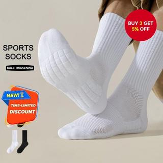 3 Pairs Breathable Sports Socks with Quick-Dry, Moisture-Wicking, Cushioning Massage Sole - Black & White