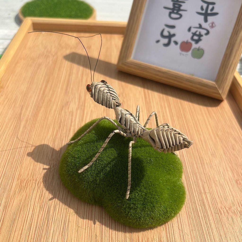 Pure Handmade สีน้ําตาลทอ Ants Non-Genetic Culture พื้นบ้านหัตถกรรมที่กําหนดเองฟางทอแมลงรถบ้านพืชสีเ