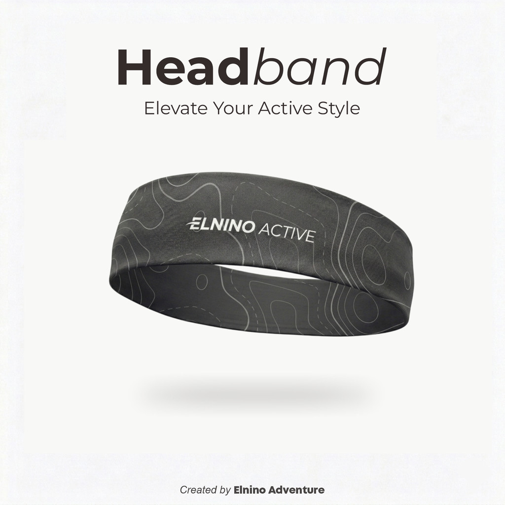 Elnino ที่คาดผม Active Sport Quick Dry Stretch Unisex Men Women - Topography