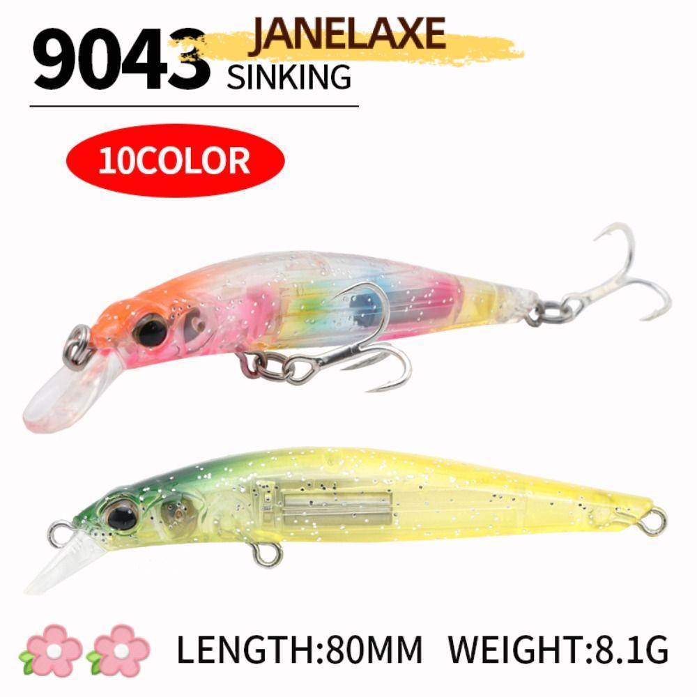 JANELAXE932JN ตะขอปลา 80 มม./9.1g Crankbaits ลายเบสตกปลาฤดูหนาว