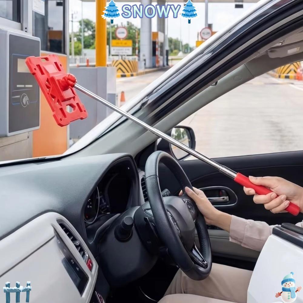 SNOWY รถ Toll Card Stick,ปรับความยาว Telescopic Design Telescopic ที่จอดรถ Toll Rod, Stickable น้ําหนักเบาจับยาวบัตรเครดิต Paying