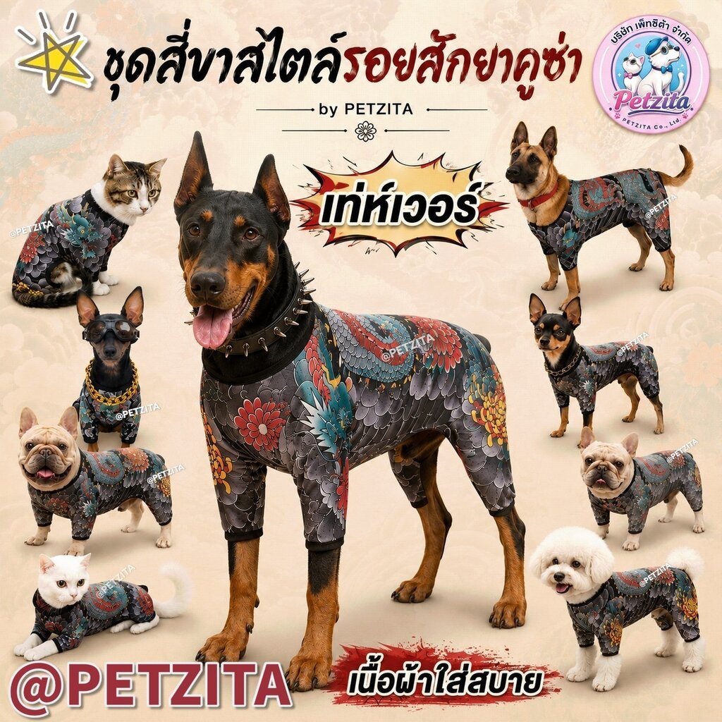 🇹🇭พร้อมส่ง🇹🇭😎🐻💥 เสื้อเชิ๊ตแขนกุด สียีนส์สุดเท่ห์ลายน่ารัก เสื้อสุนัข หมา ชุดแมว สัตว์เลี้ยง