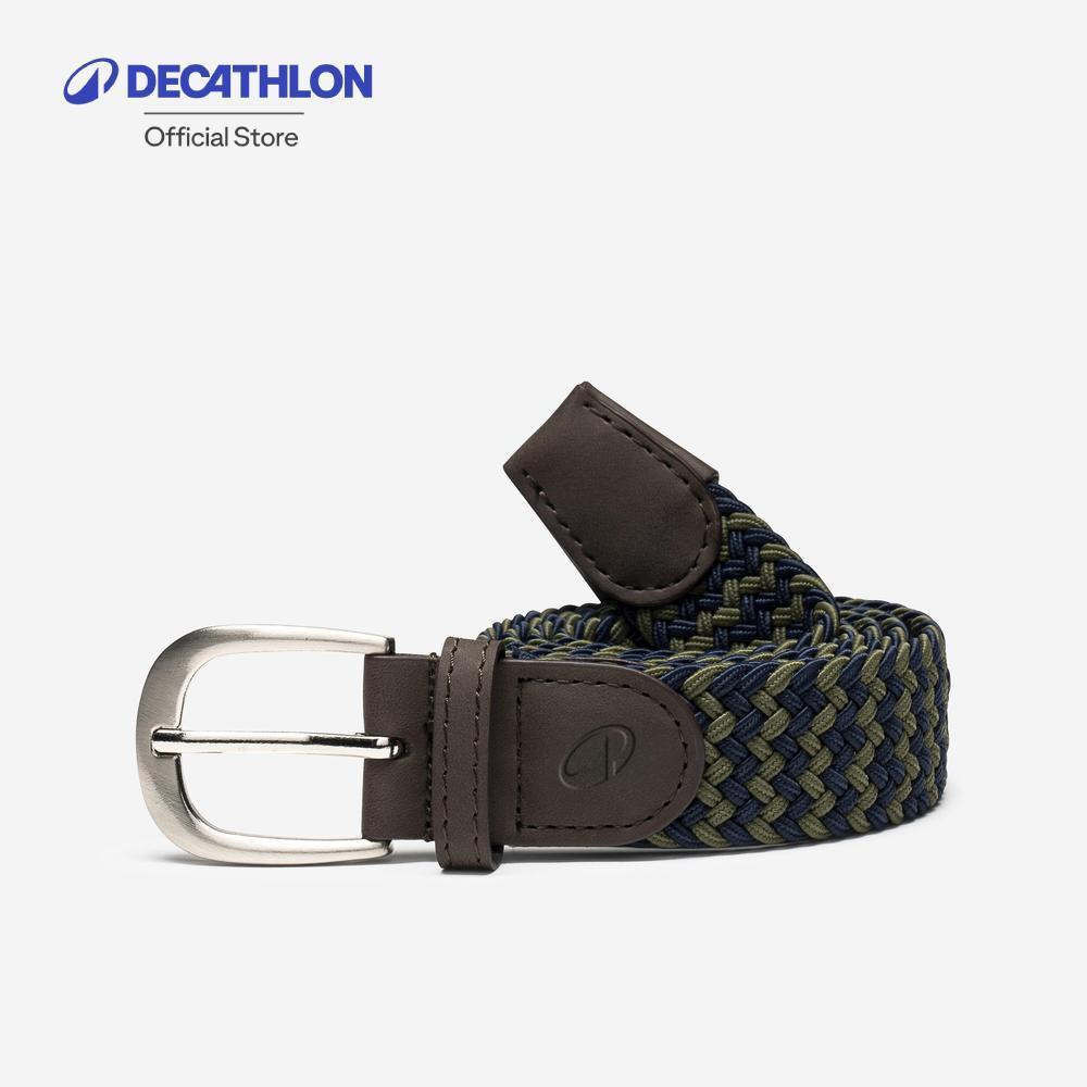 Decathlon Elastic & Stretchy Braided Golf Belt เข็มขัดถักที่ยืดหยุ่นได้ดีสำหรับนักกอล์ฟ - Blue/Green