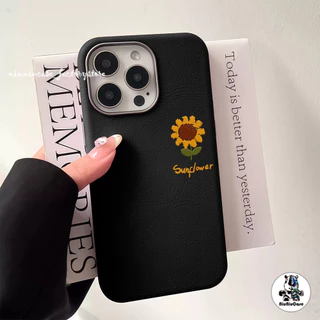 เคสไอโฟน 17 ดอกทานตะวันน่ารัก เนื้อหนังที่มีลายเนื้ออ่อนนุ่ม For IPhone 17 16 13 15 11 14 12 Pro Max 7 8 Plus XR X เคส
